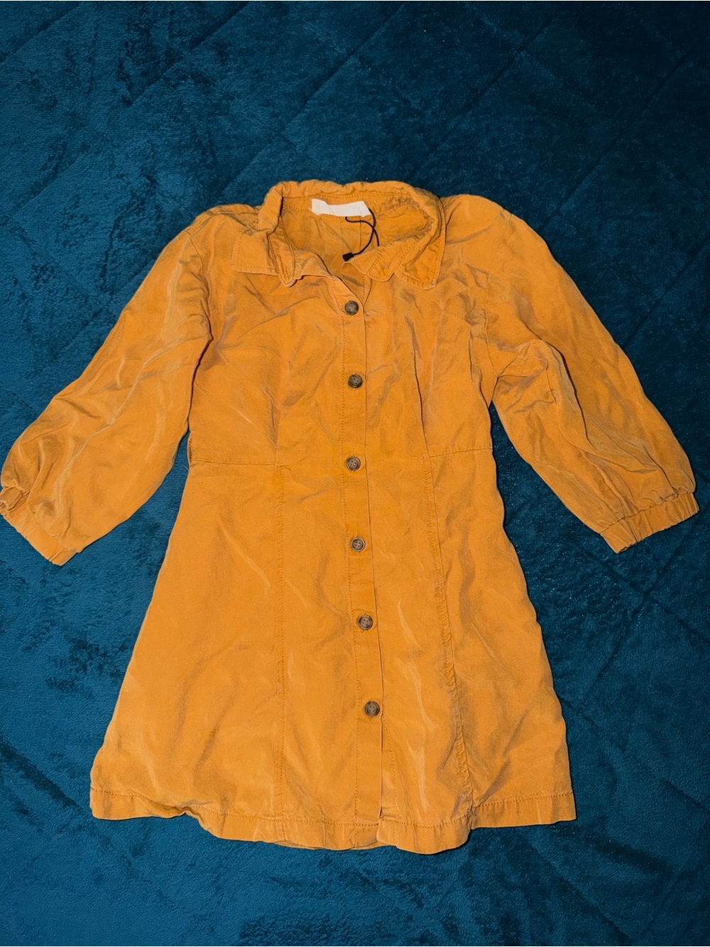 Zara Kids Mustard Button-Front Trench Dress